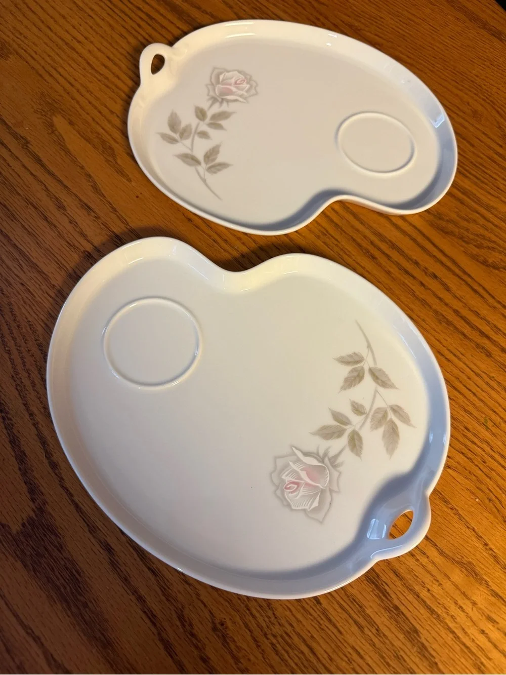 Noritake Edenrose 6343  Porcelain Serving Tray Set with Pink Rose Accents